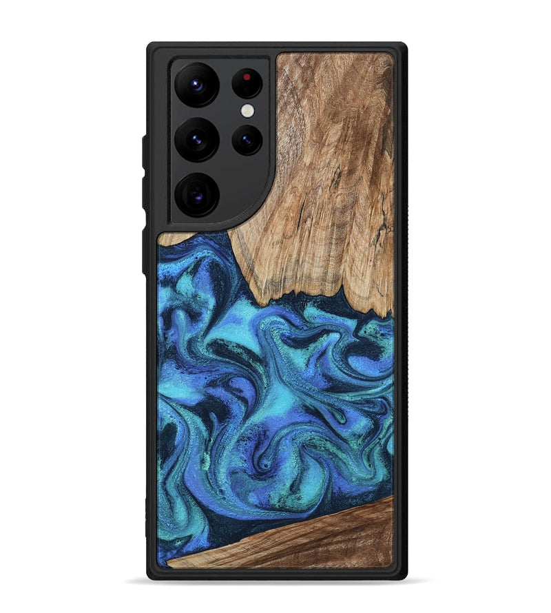 Galaxy S22 Ultra Wood Phone Case - Leslie (Blue, 799956)