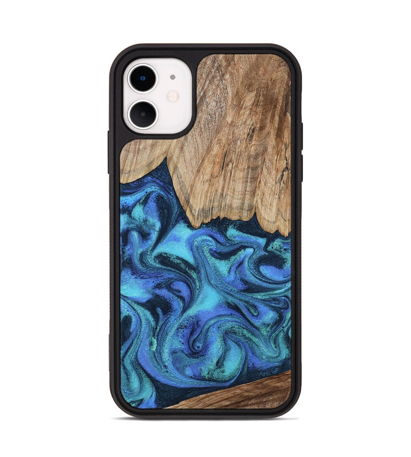 iPhone 11 Wood Phone Case - Leslie (Blue, 799956)