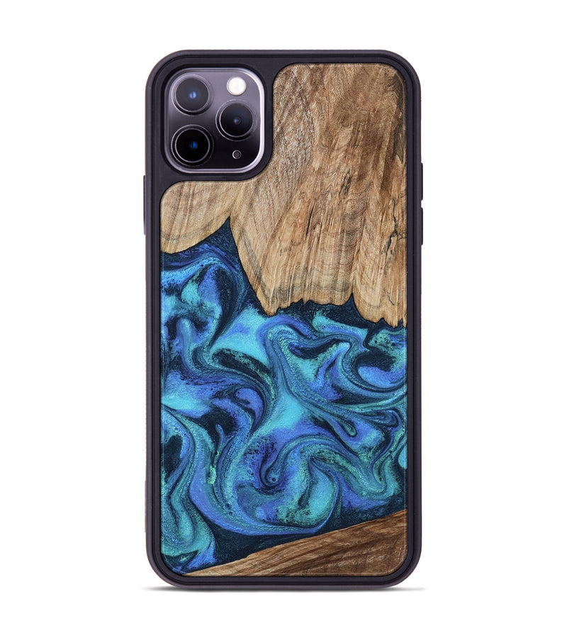 iPhone 11 Pro Max Wood Phone Case - Leslie (Blue, 799956)