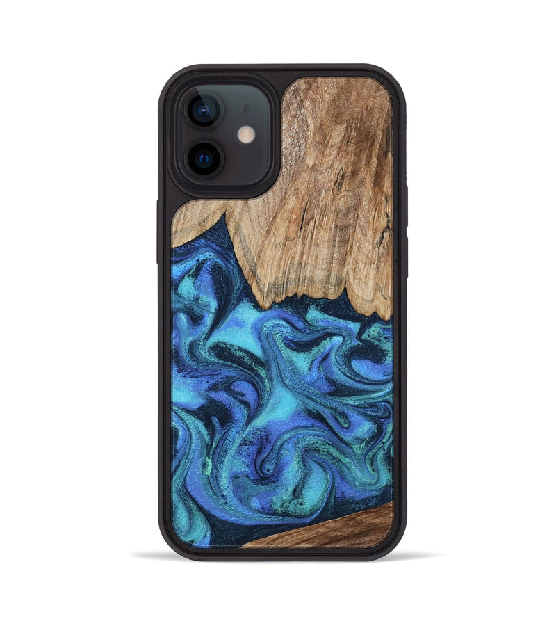 iPhone 12 Wood Phone Case - Leslie (Blue, 799956)