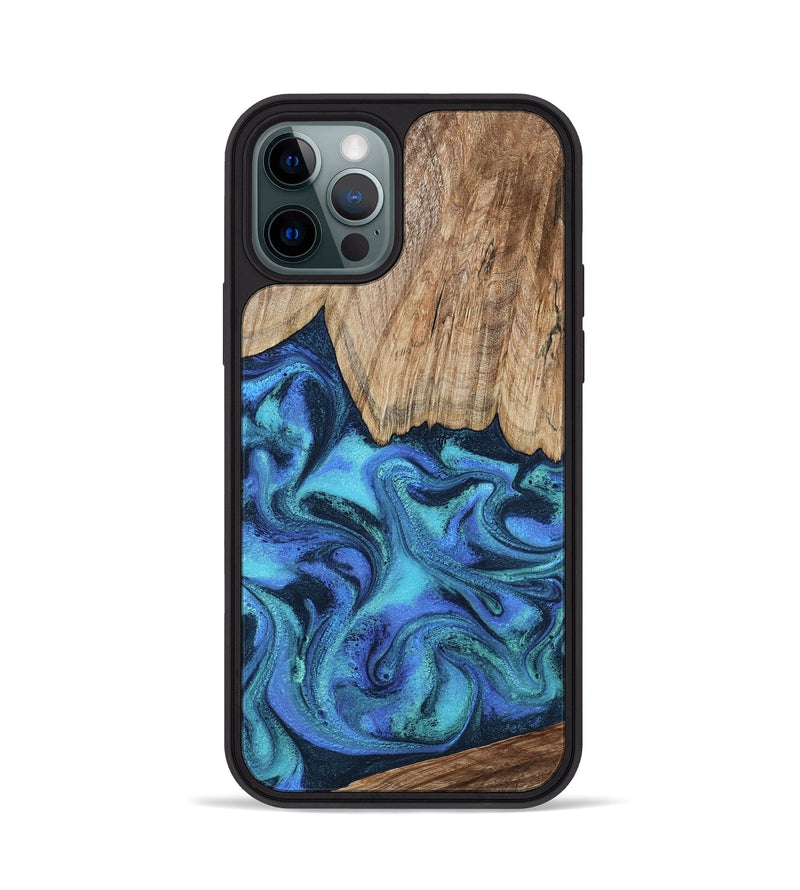 iPhone 12 Pro Wood Phone Case - Leslie (Blue, 799956)