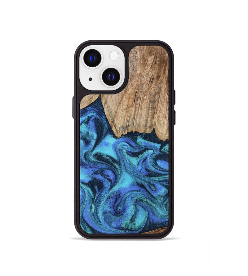 iPhone 13 mini Wood Phone Case - Leslie (Blue, 799956)