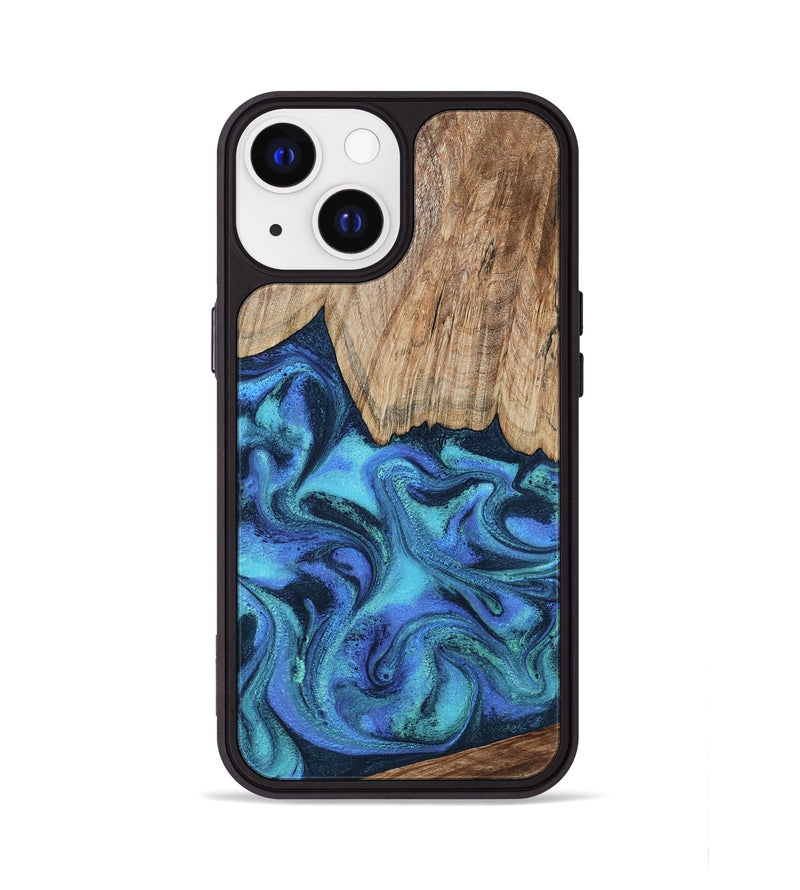 iPhone 13 Wood Phone Case - Leslie (Blue, 799956)