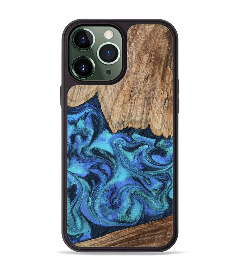iPhone 13 Pro Max Wood Phone Case - Leslie (Blue, 799956)