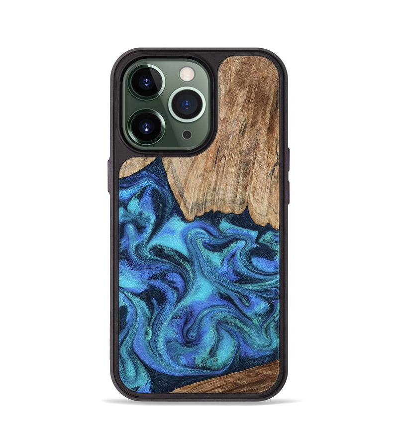 iPhone 13 Pro Wood Phone Case - Leslie (Blue, 799956)