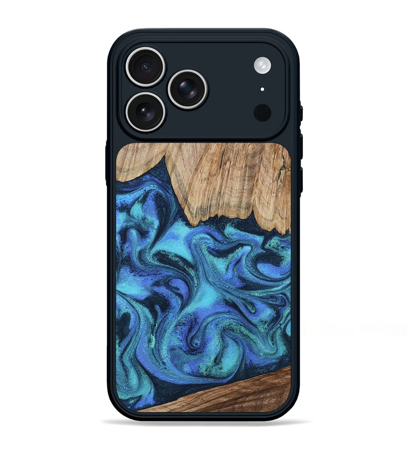 iPhone 17 Pro Max Wood Phone Case - Leslie (Blue, 799956)