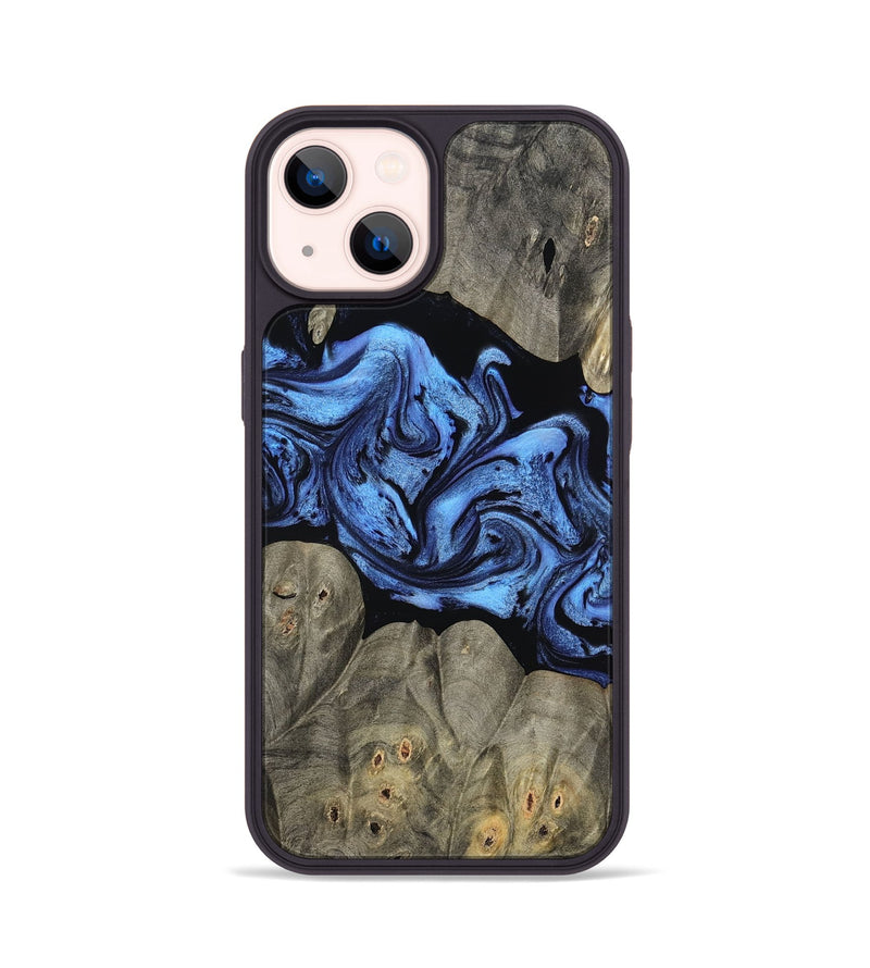 iPhone 14 Wood Phone Case - Ahmed (Blue, 799964)