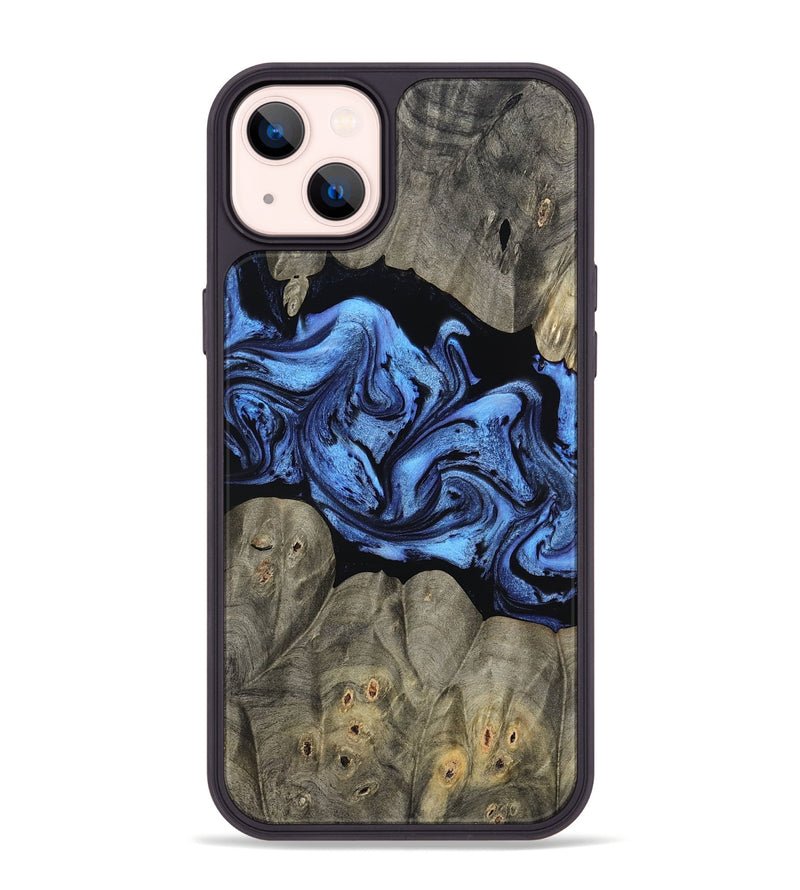iPhone 14 Plus Wood Phone Case - Ahmed (Blue, 799964)