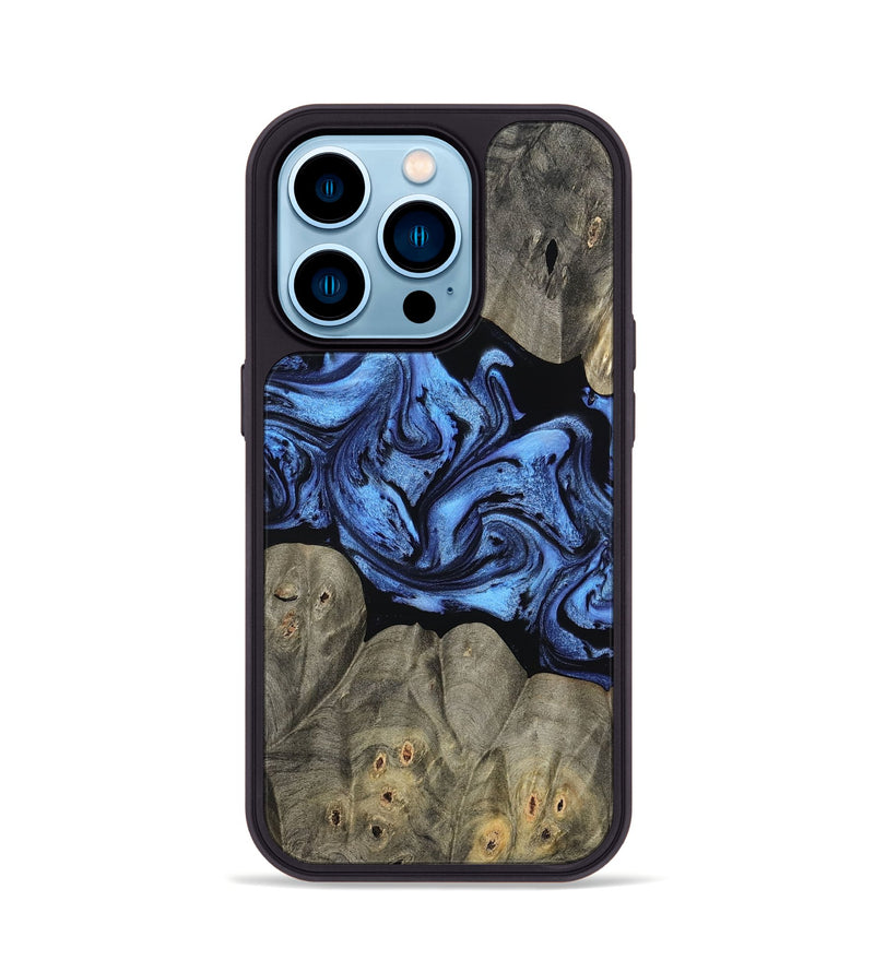 iPhone 14 Pro Wood Phone Case - Ahmed (Blue, 799964)