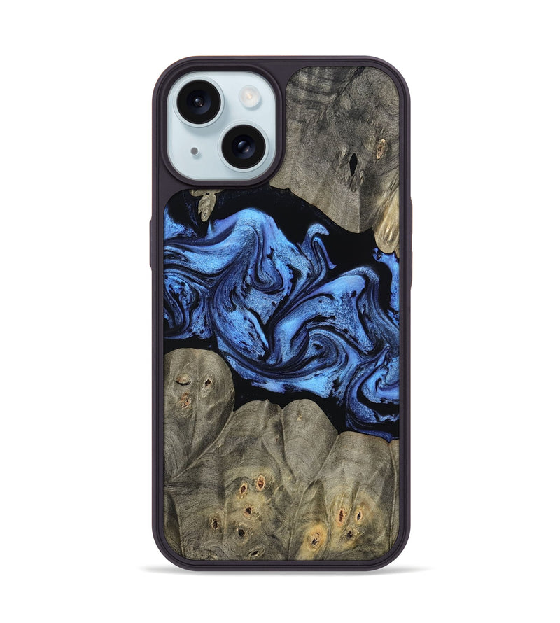 iPhone 15 Wood Phone Case - Ahmed (Blue, 799964)
