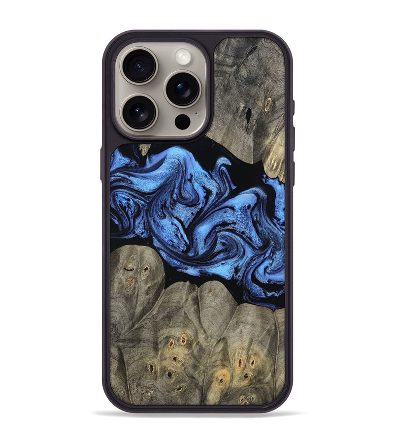 iPhone 15 Pro Max Wood Phone Case - Ahmed (Blue, 799964)