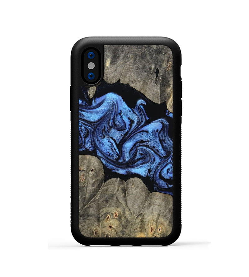 iPhone Xs Wood Phone Case - Ahmed (Blue, 799964)