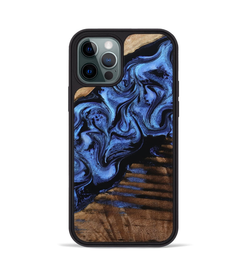 iPhone 12 Pro Wood Phone Case - Terri (Blue, 799968)