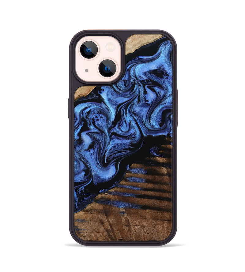 iPhone 14 Wood Phone Case - Terri (Blue, 799968)