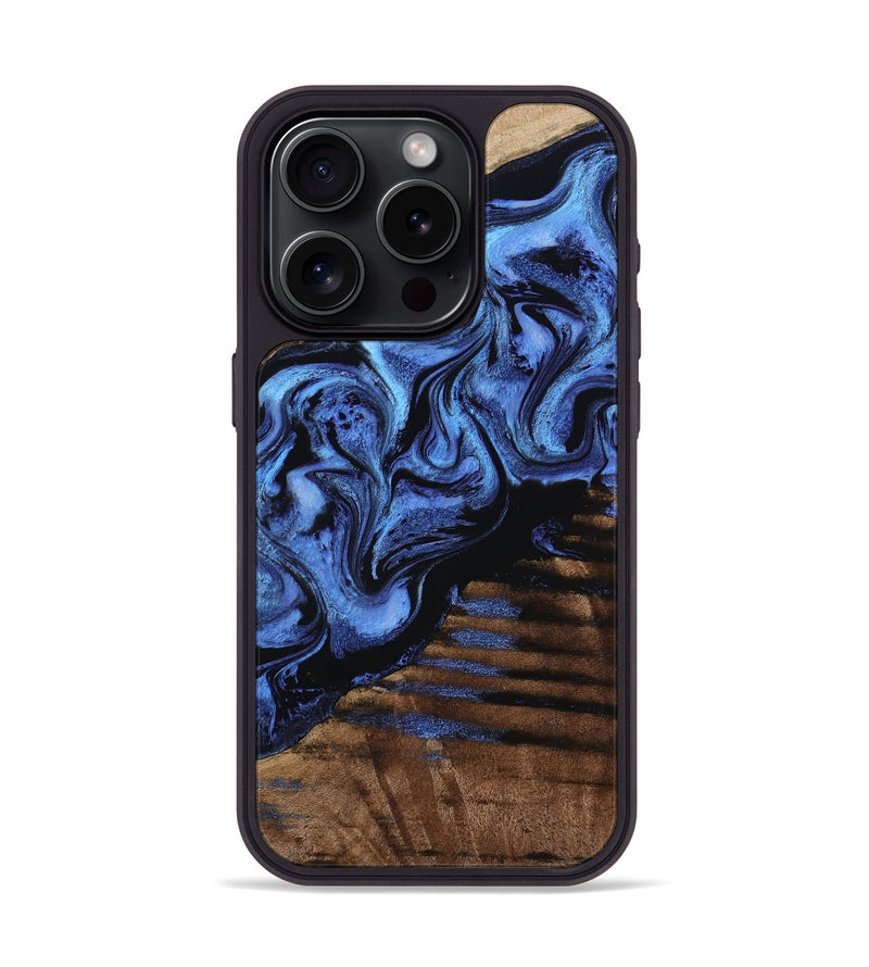 iPhone 15 Pro Wood Phone Case - Terri (Blue, 799968)
