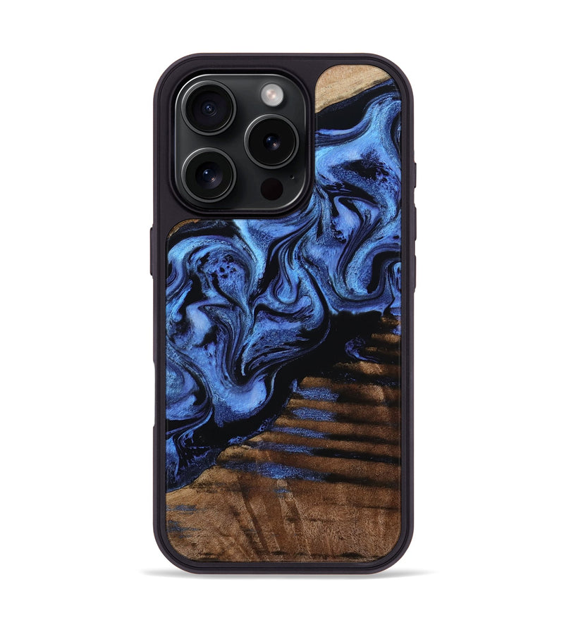 iPhone 16 Pro Wood Phone Case - Terri (Blue, 799968)