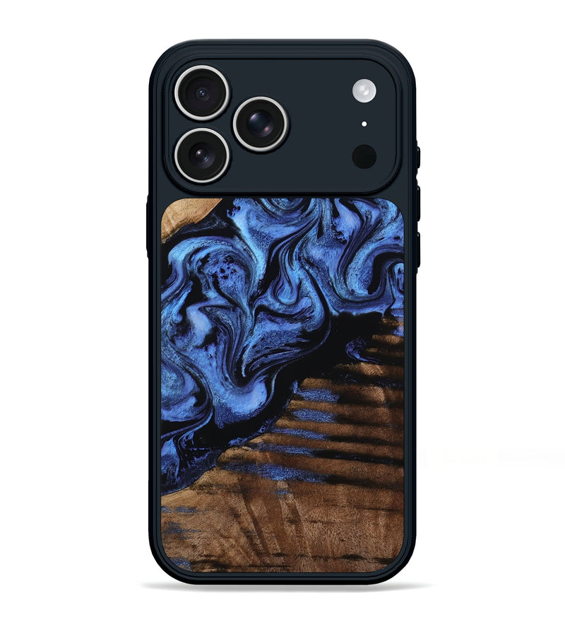 iPhone 17 Pro Max Wood Phone Case - Terri (Blue, 799968)