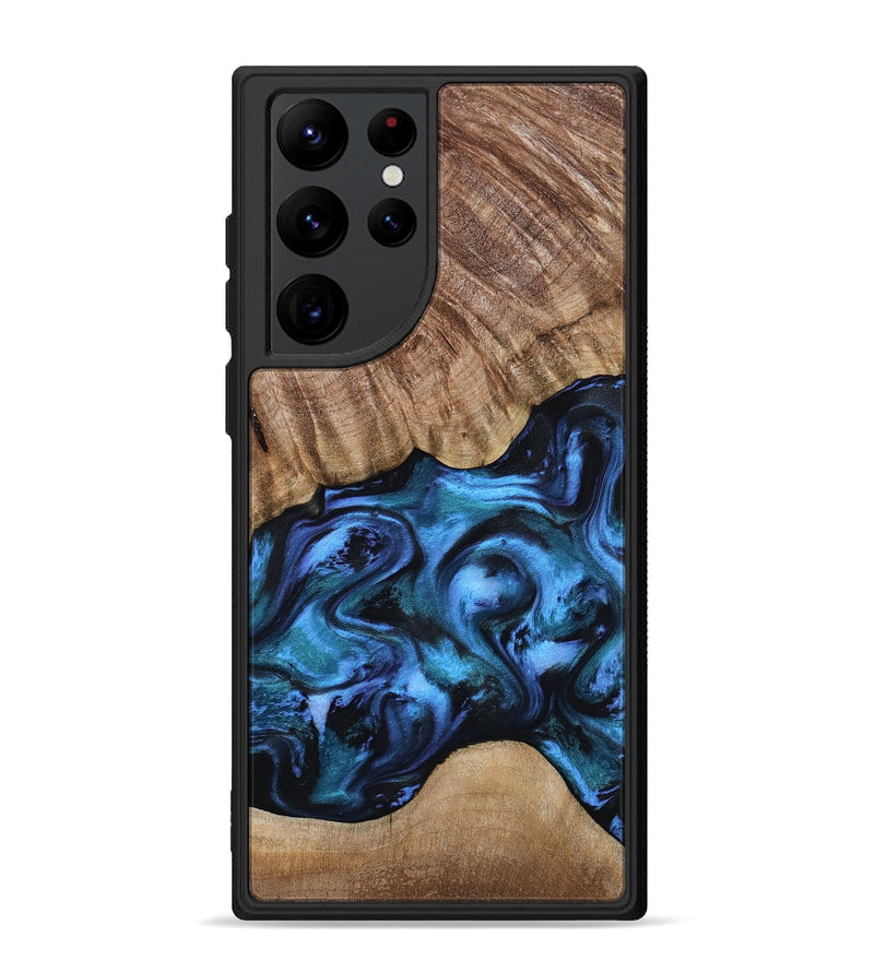 Galaxy S22 Ultra Wood Phone Case - Hana (Blue, 799973)