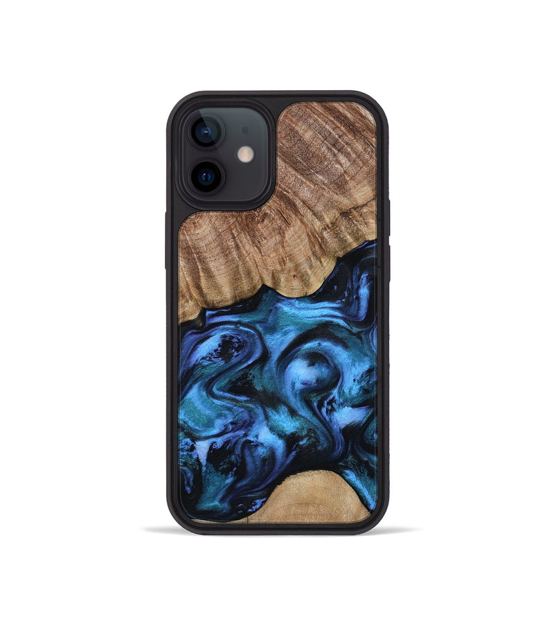 iPhone 12 mini Wood Phone Case - Hana (Blue, 799973)