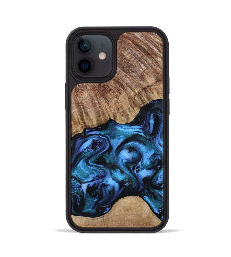 iPhone 12 Wood Phone Case - Hana (Blue, 799973)