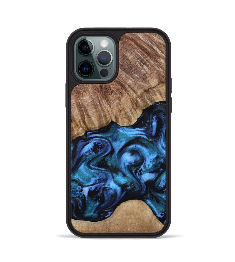 iPhone 12 Pro Wood Phone Case - Hana (Blue, 799973)