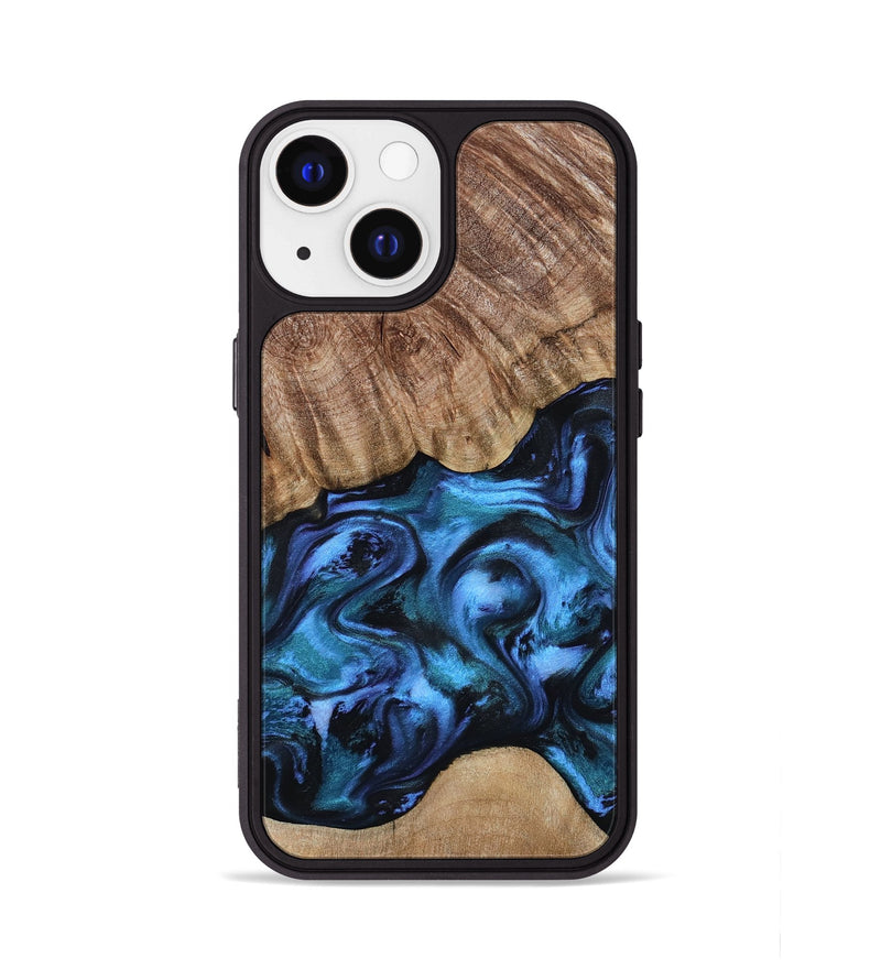 iPhone 13 Wood Phone Case - Hana (Blue, 799973)