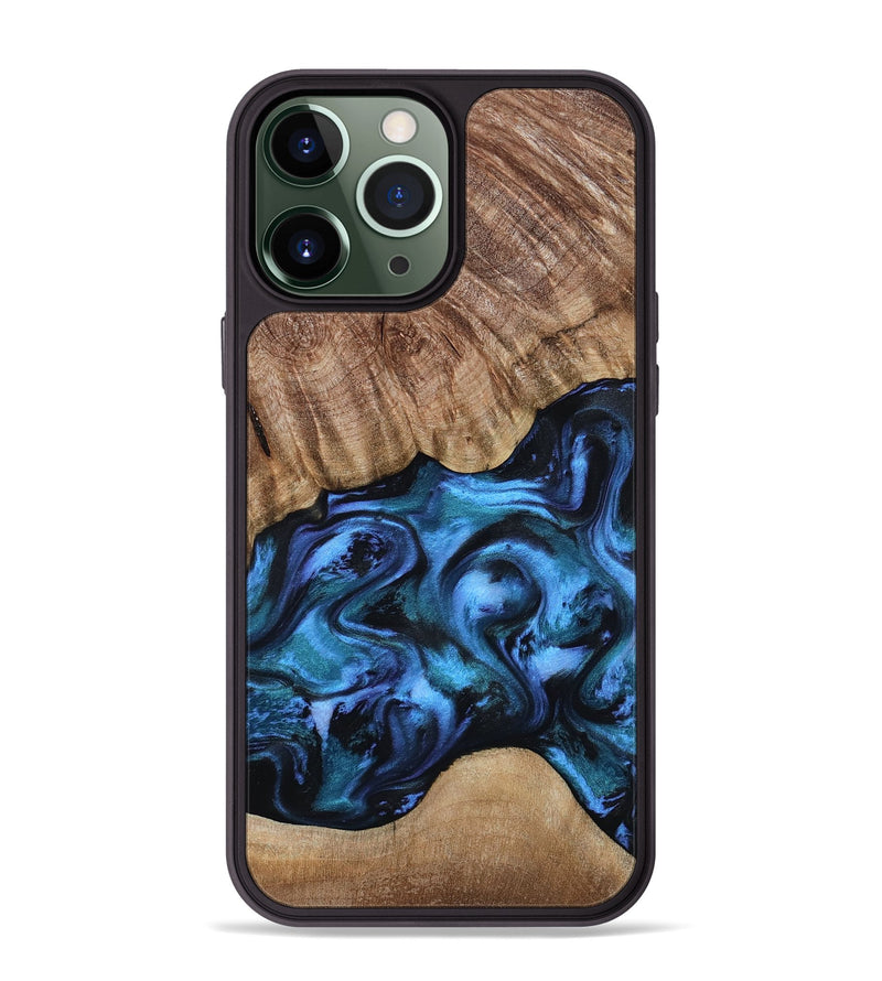 iPhone 13 Pro Max Wood Phone Case - Hana (Blue, 799973)
