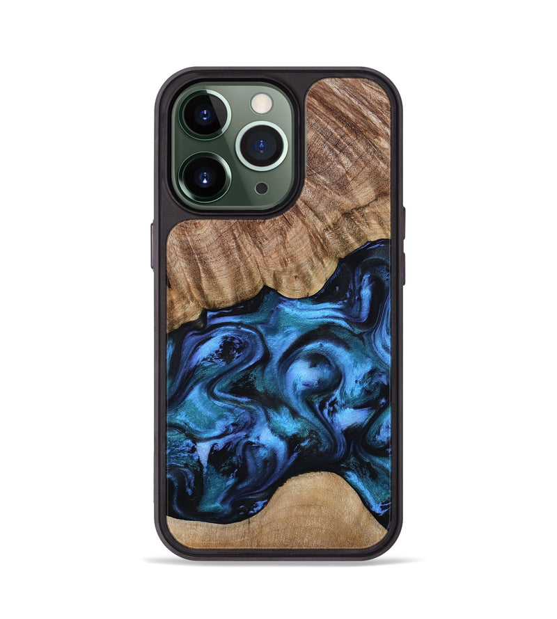 iPhone 13 Pro Wood Phone Case - Hana (Blue, 799973)
