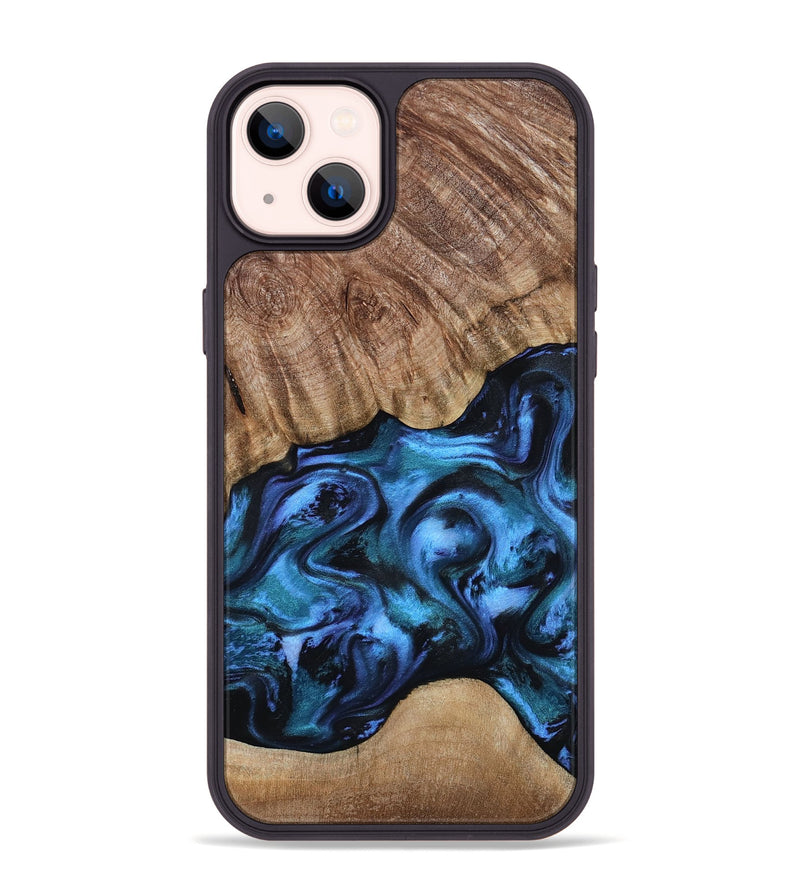iPhone 14 Plus Wood Phone Case - Hana (Blue, 799973)