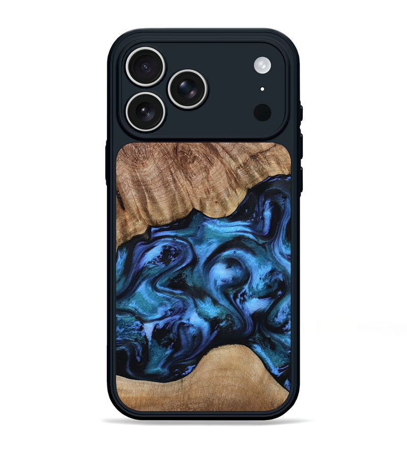 iPhone 17 Pro Max Wood Phone Case - Hana (Blue, 799973)