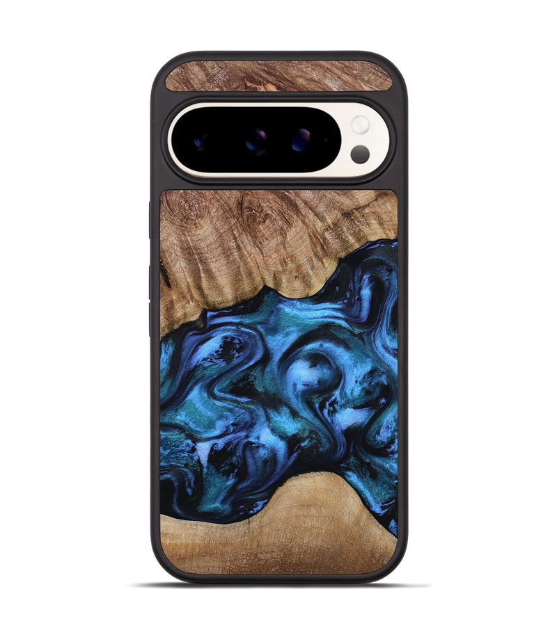 Pixel 9 Wood Phone Case - Hana (Blue, 799973)