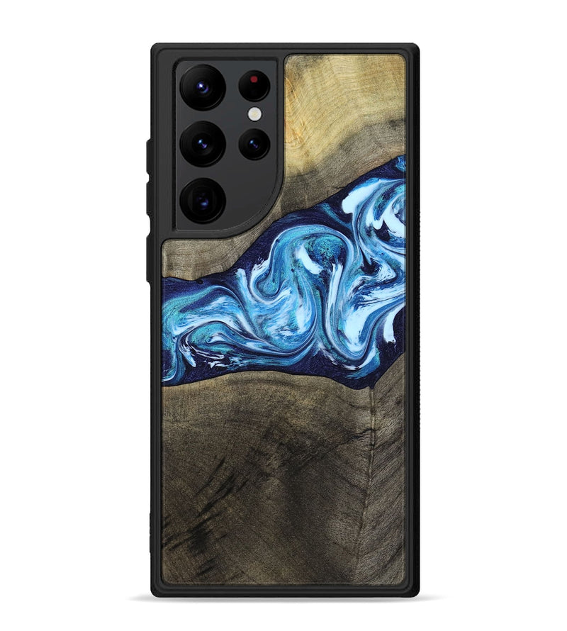 Galaxy S22 Ultra Wood Phone Case - Alicia (Blue, 799974)