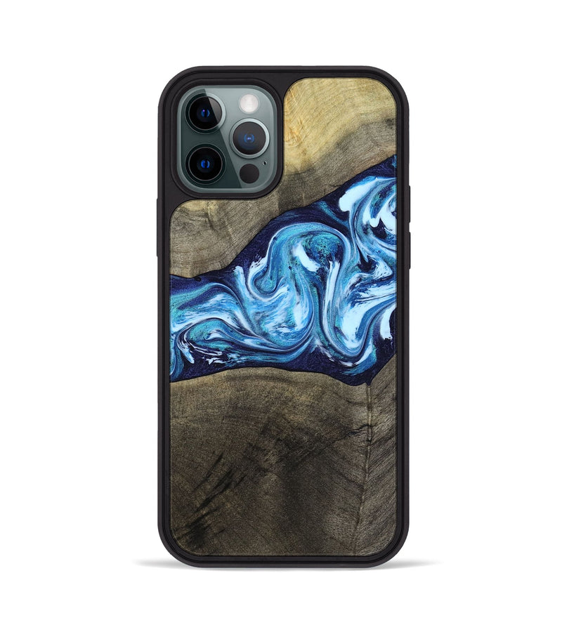 iPhone 12 Pro Wood Phone Case - Alicia (Blue, 799974)