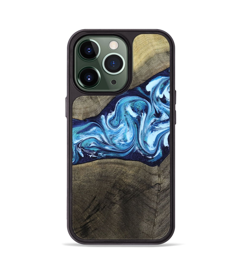 iPhone 13 Pro Wood Phone Case - Alicia (Blue, 799974)