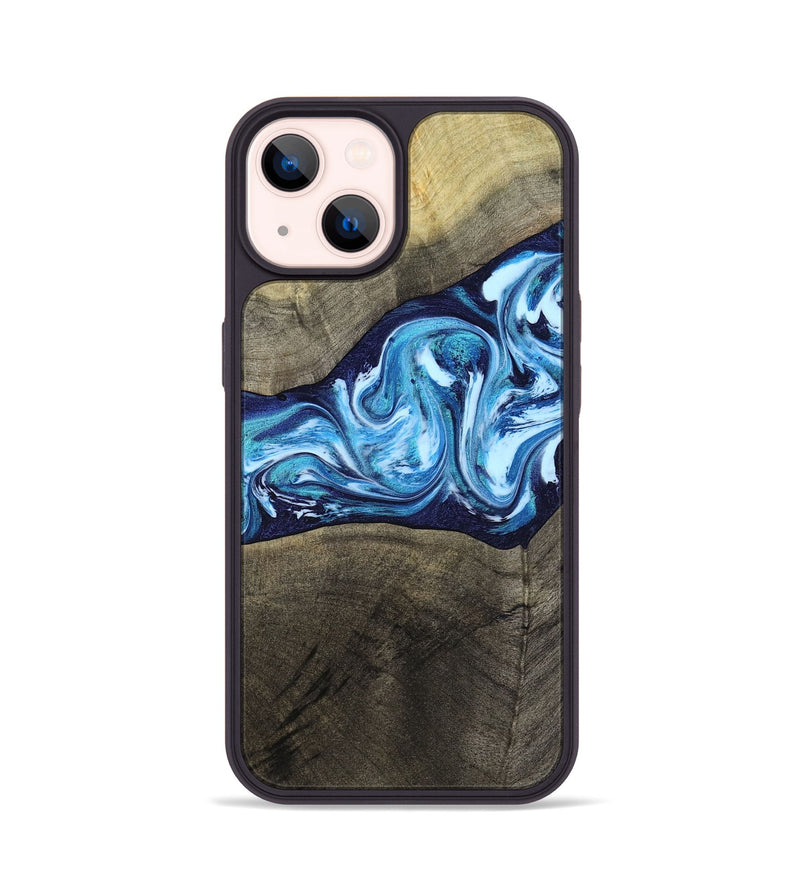 iPhone 14 Wood Phone Case - Alicia (Blue, 799974)
