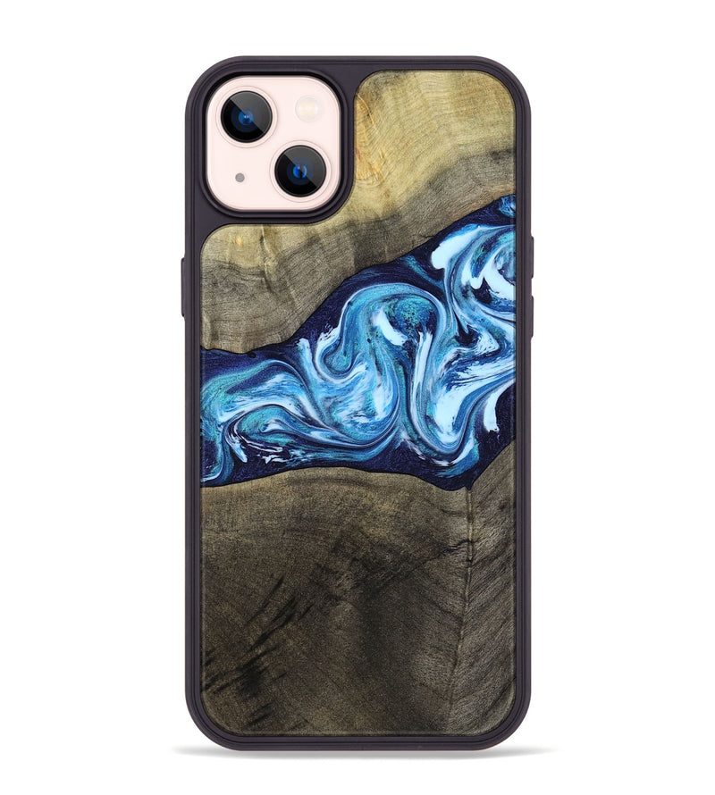 iPhone 14 Plus Wood Phone Case - Alicia (Blue, 799974)