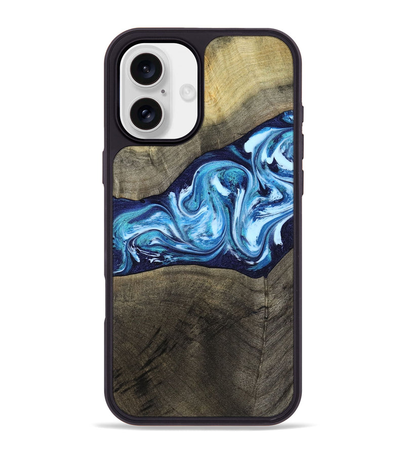 iPhone 16 Plus Wood Phone Case - Alicia (Blue, 799974)