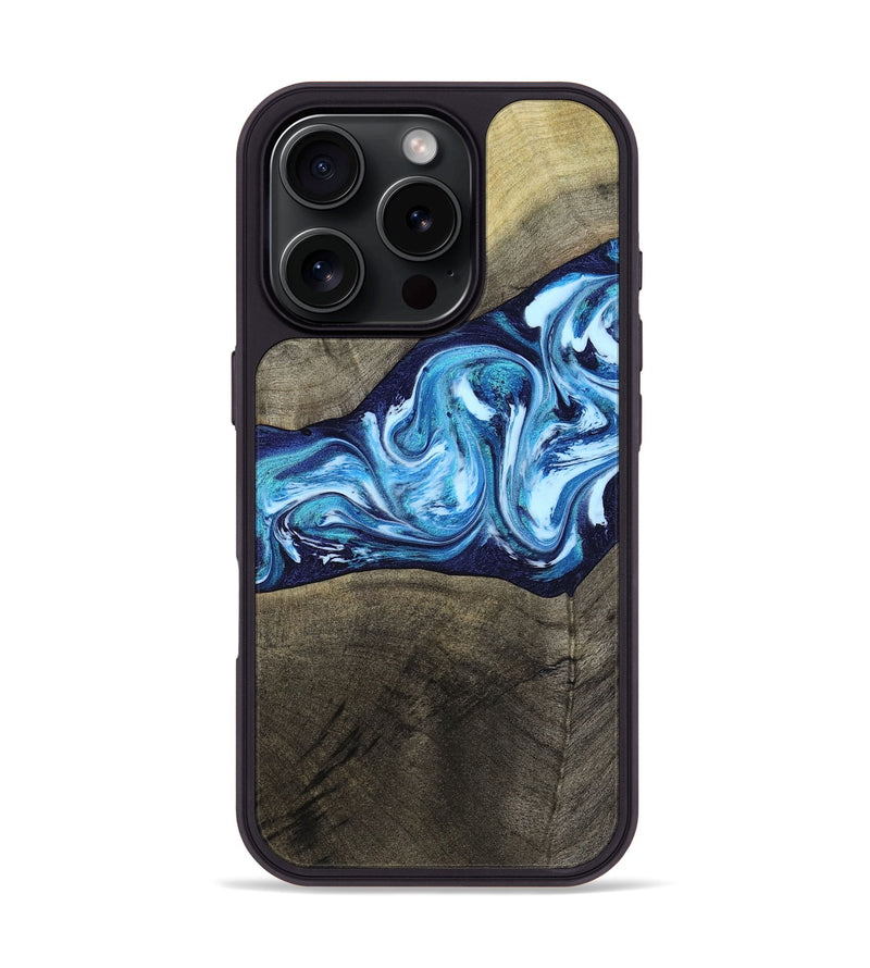 iPhone 16 Pro Wood Phone Case - Alicia (Blue, 799974)