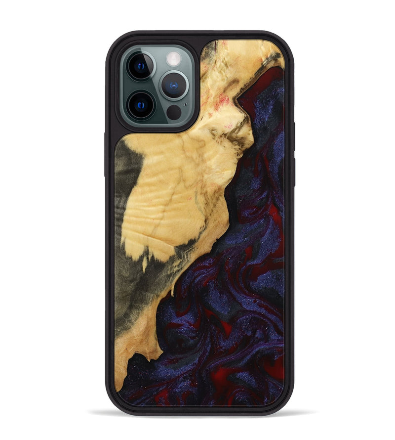 iPhone 12 Pro Max Wood Phone Case - Adah (Red, 799991)