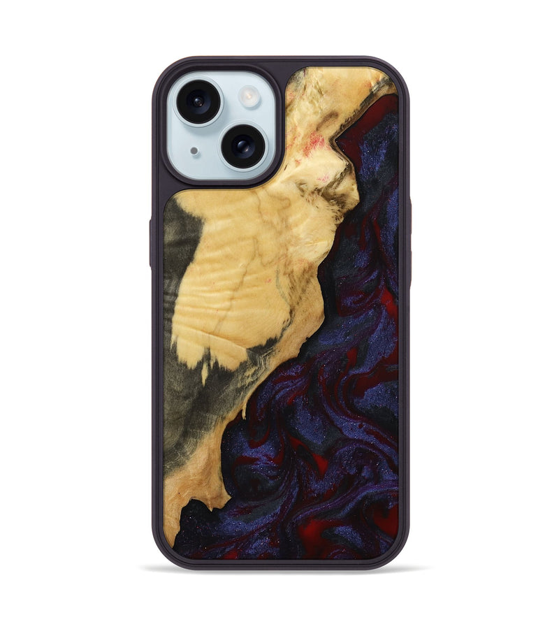 iPhone 15 Wood Phone Case - Adah (Red, 799991)