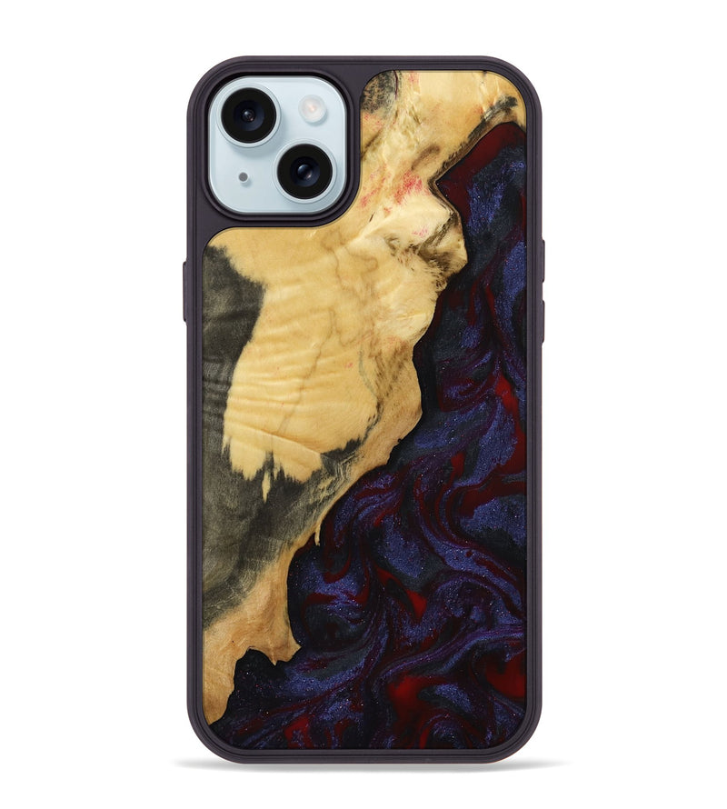 iPhone 15 Plus Wood Phone Case - Adah (Red, 799991)