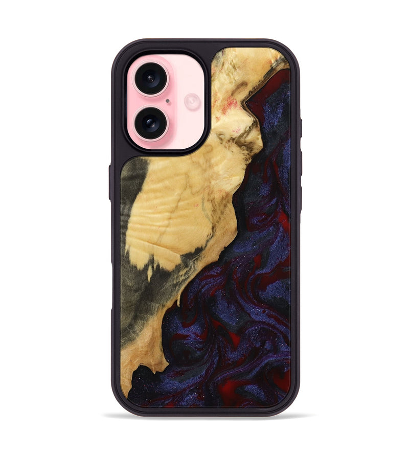 iPhone 16 Wood Phone Case - Adah (Red, 799991)