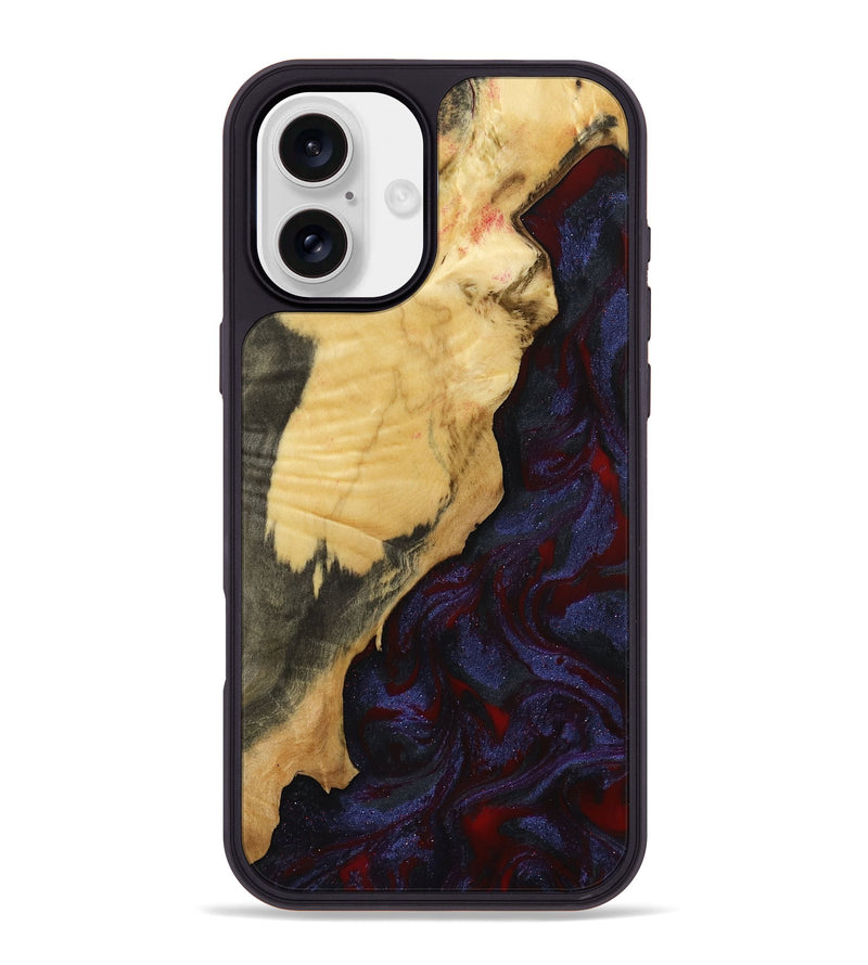 iPhone 16 Plus Wood Phone Case - Adah (Red, 799991)