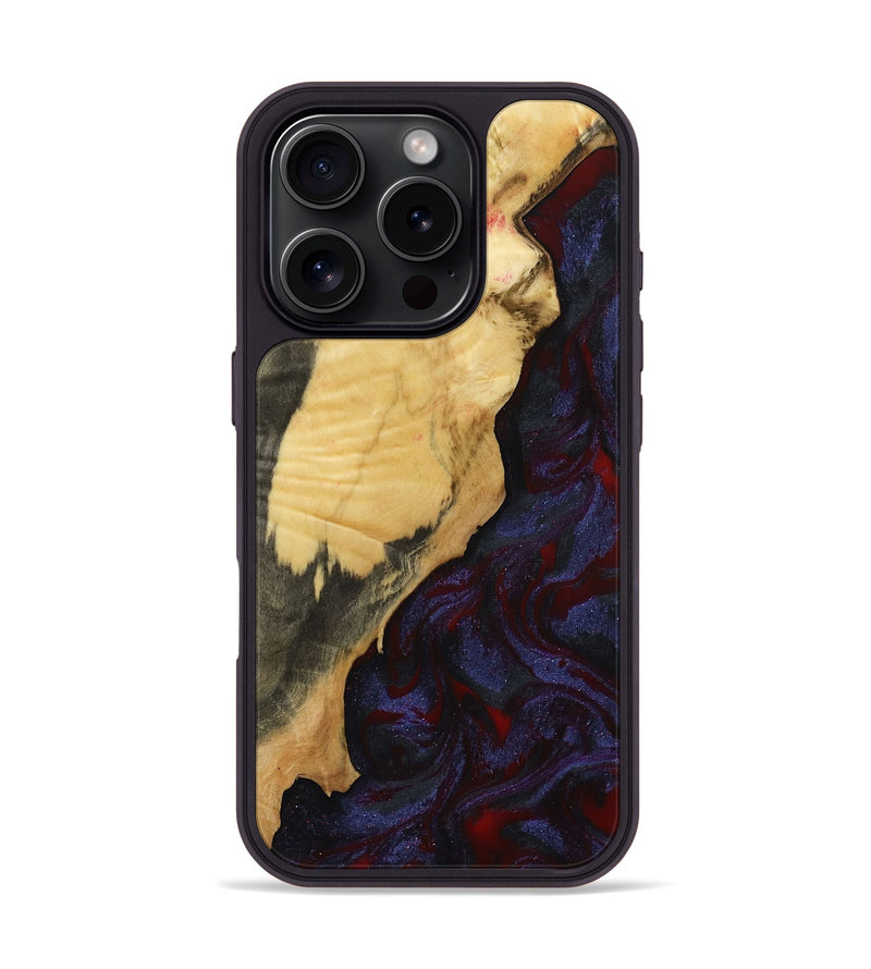 iPhone 16 Pro Wood Phone Case - Adah (Red, 799991)