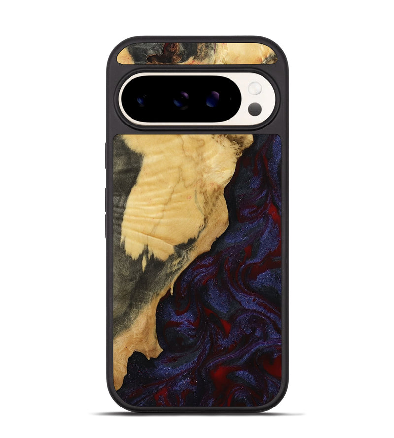 Pixel 9 Wood Phone Case - Adah (Red, 799991)