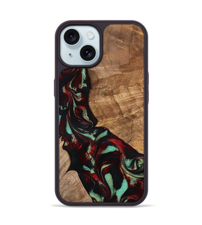 iPhone 15 Wood Phone Case - Sheldon (Red, 799996)