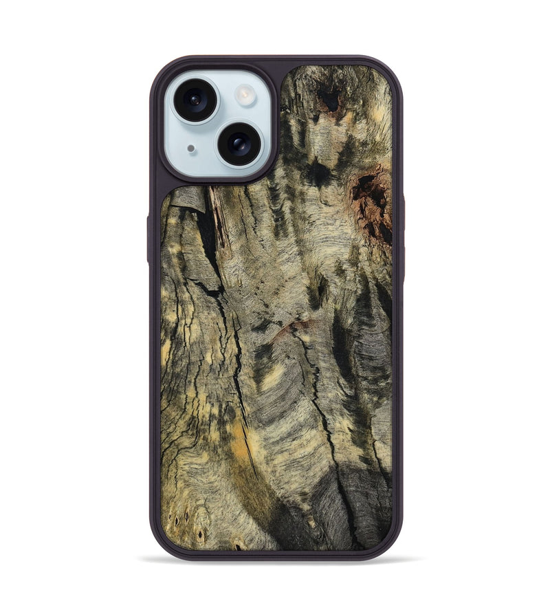 iPhone 15 Wood Phone Case - Emberly (Wood Burl, 799998)