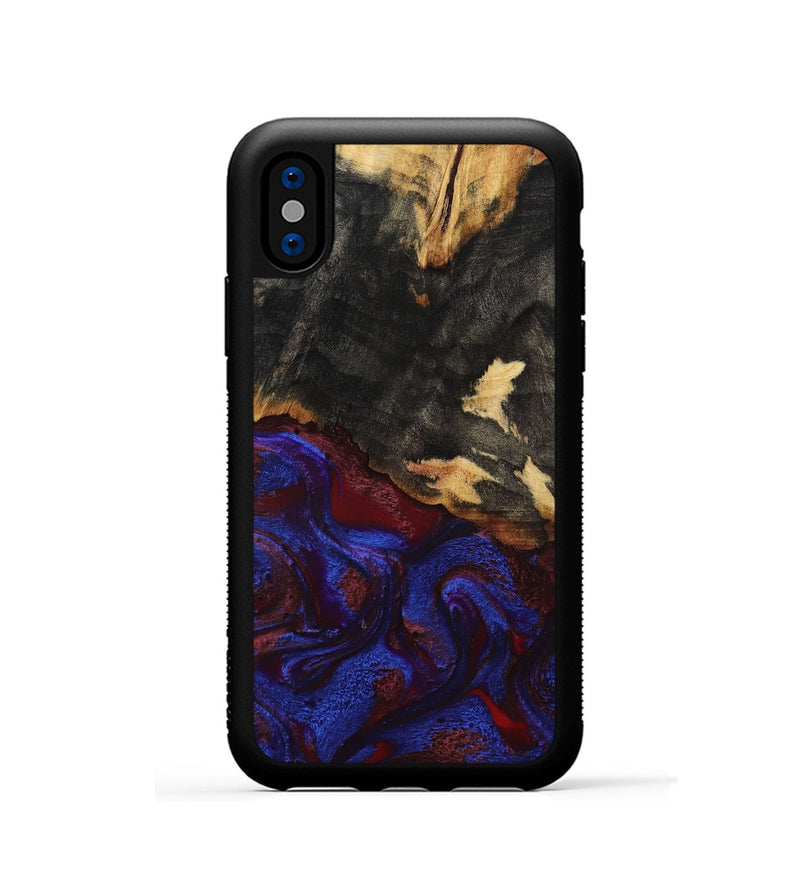 iPhone Xs Wood Phone Case - Brock (Red, 800004)