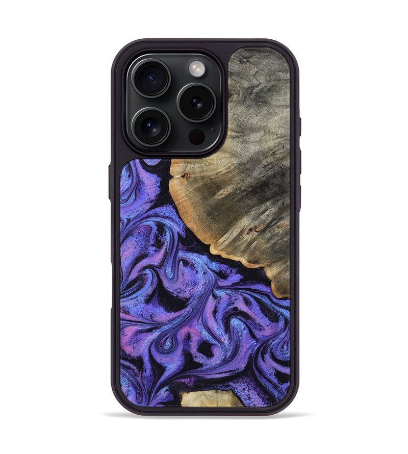 iPhone 16 Pro Wood Phone Case - Leota (Purple, 800007)