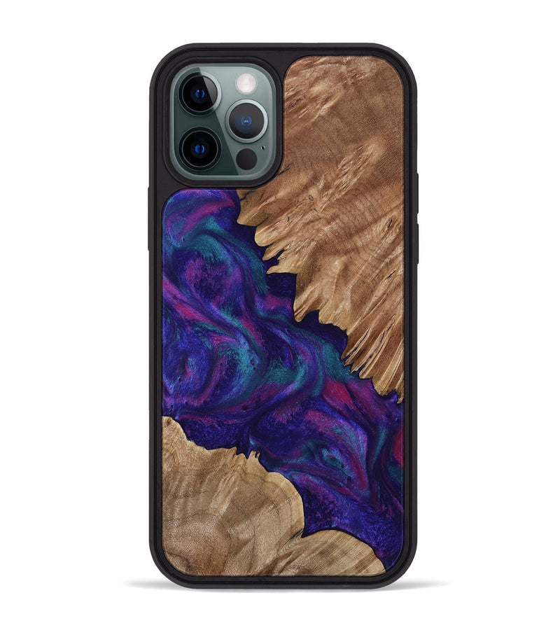 iPhone 12 Pro Max Wood Phone Case - Charles (Purple, 800008)